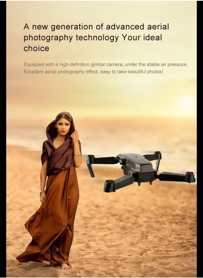 ELTRAZONE E88 Drone 4K with High Definition Camera – WiFi Foldable Drone, 2.4G 6-Axis RC, Altitude Hold – Black, Perfect for Aerial Photography & Easy Flying – UAE Delivery  - Image 3