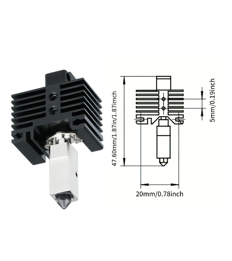 X1 X1C Carbon P1P P1S Hot End Kit Bimetallic Heating Block Hotend Print Upgrade TZ2 0 High Flow Temperature 1pc Harden Bimetallic Nozzle 0 2 0 4 0 6 0 8 5pcs Sleeve 3D Printer Additions 1PCS 0 4mm Brass Nozzle - Image 2