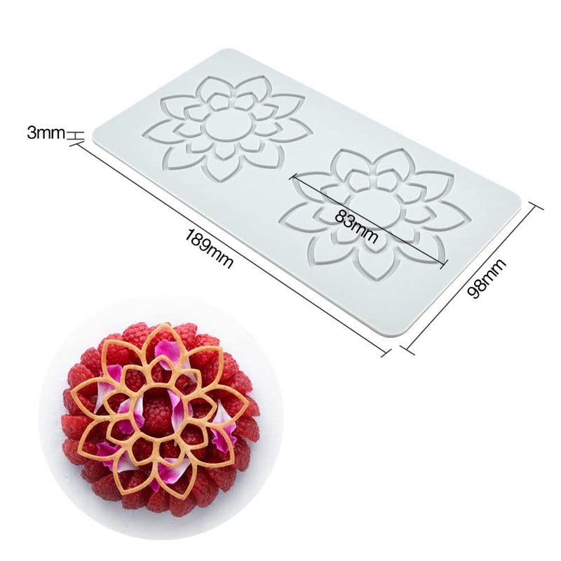 TUKE 3D Hollow Leaf Fondant Lace Mold  Multi Leaves Flower Shapes Silicone Lace Mould for Cake Decorating Molds Fondant Impression Mat for Chocolate Sugar Candy Cupcake Baking (B_7.56x3.92x0.12inch) - Image 4