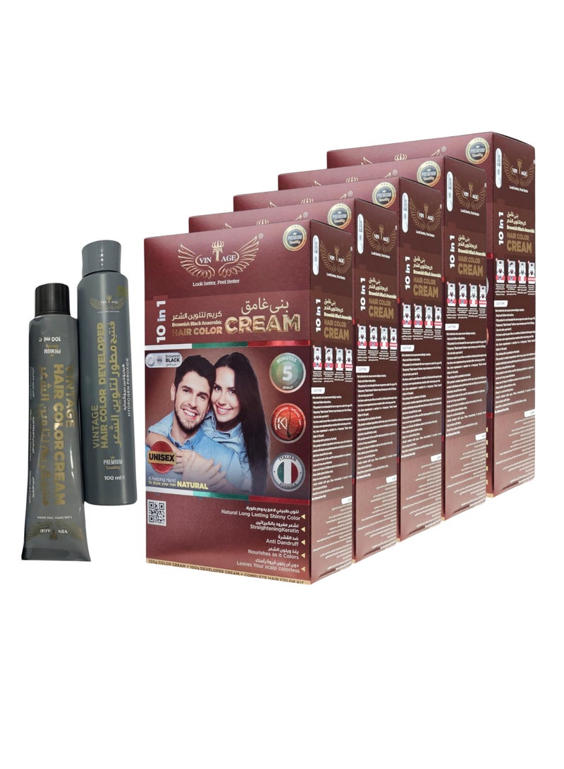 فينتاج كريم شعر فينتاج آبل أنيروبك – صبغة شعر عضوية 100% وكريم تلوين طبيعي، 200 مل (10 في 1)، متوفر بثلاث درجات وروائح فريدة. عبوة من 5 قطع - Image 1