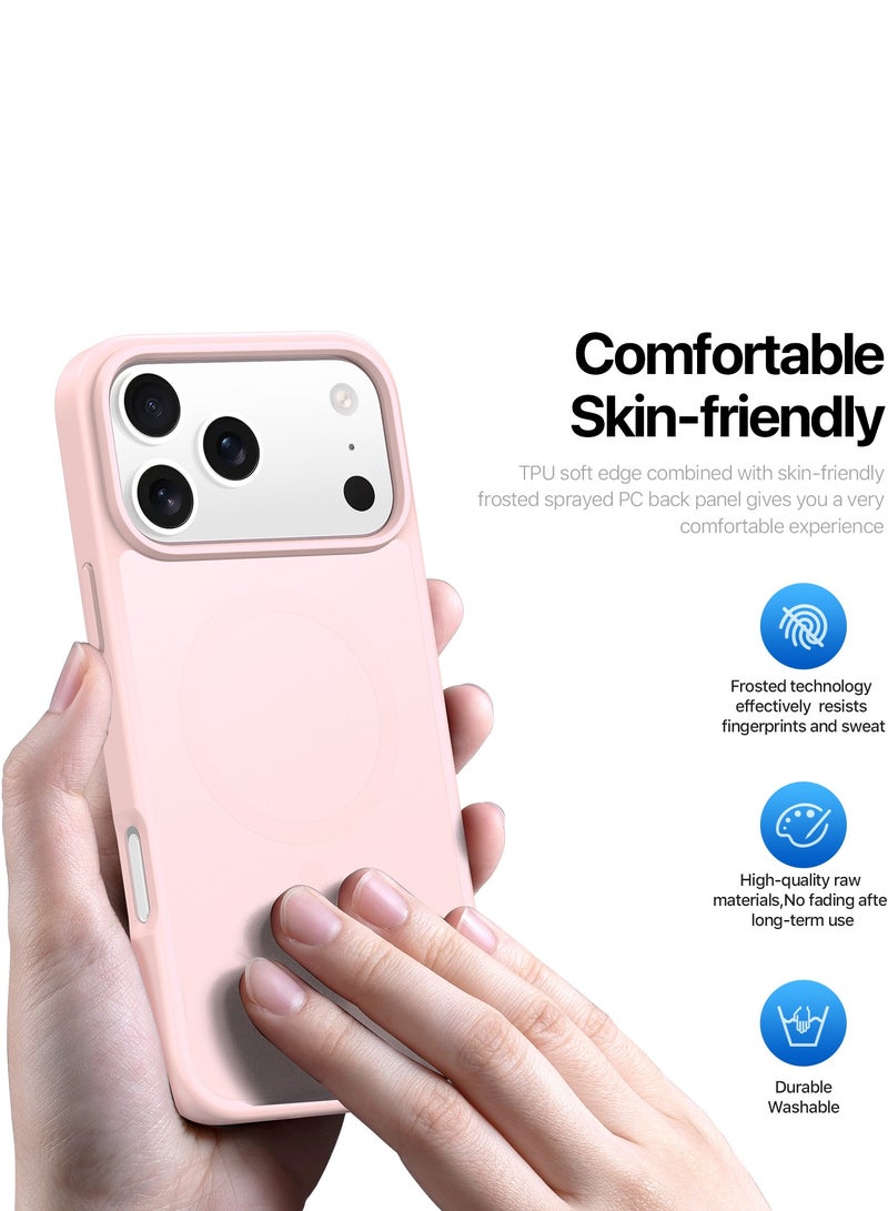 DUX DUCIS Yind Case Anti-Yellowing Matte Clear [Hard PC Back & Soft TPU Bumper]  Shockproof Protective Phone Case Cover compatible with IPhone 17 Pro  (Light Pink) - Image 5