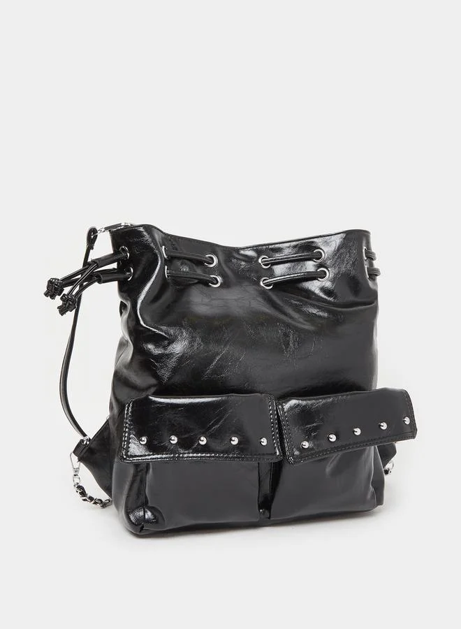 Styli  Studded Pocket Drawstring Backpack for Women | Best Price UAE