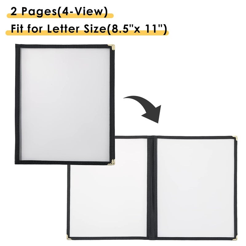 MYFULLY 8.5 x 11 Inch Menu Covers | Pack of 10 Transparent Restaurant Menu Covers, American Style Menu Holders for Restaurants, Bars, Cafes, Food & Drink (8.5"x 11" (2 Pages, 4 View)) - Image 3