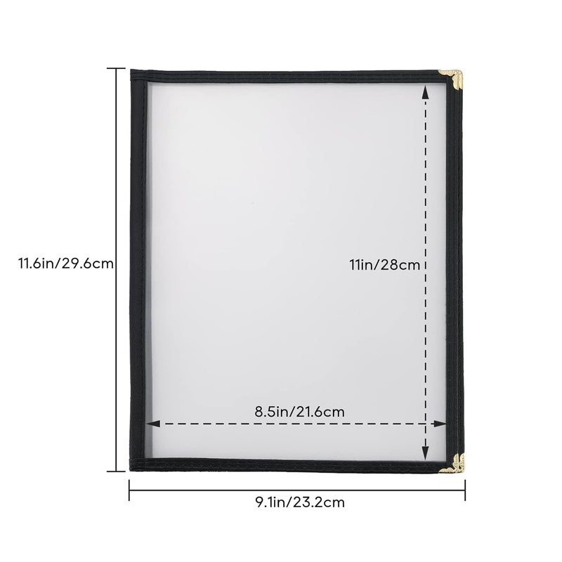 MYFULLY 8.5 x 11 Inch Menu Covers | Pack of 10 Transparent Restaurant Menu Covers, American Style Menu Holders for Restaurants, Bars, Cafes, Food & Drink (8.5"x 11" (2 Pages, 4 View)) - Image 2