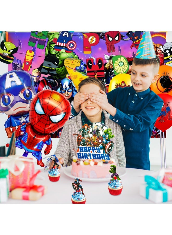 ILovhaprty Marvel Superheroes Birthday Party Decorations, Avengers Party Decoration Set - Marvel Balloons Banners Cake Topper Balloons Tablecloth etc for Marvel Birthday Party Supplies - Image 5