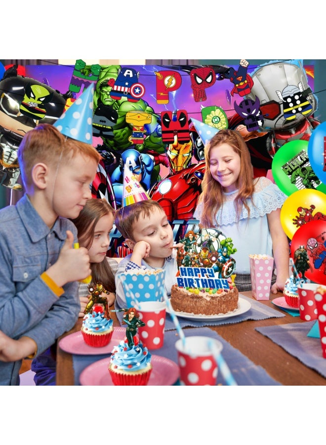ILovhaprty Marvel Superheroes Birthday Party Decorations, Avengers Party Decoration Set - Marvel Balloons Banners Cake Topper Balloons Tablecloth etc for Marvel Birthday Party Supplies - Image 4
