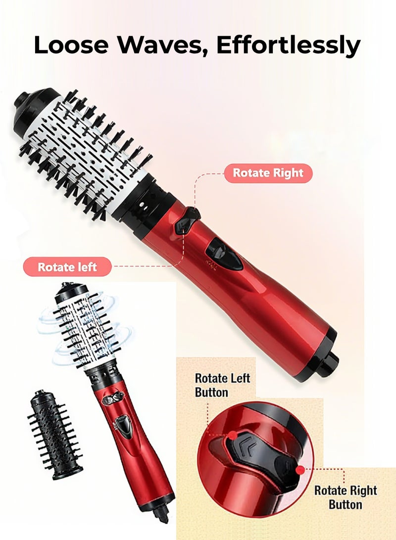 فُرشاة هواء ساخن 1000 واط - 3 في 1 مُصفف شعر/مُنظم تجعيد/مجفف مع فُرش دوّارة أوتوماتيكية وحرارية، تقنية خزفية أيونية احترافية، 3 درجات حرارة | تجفيف فوري، نعومة وحجم مثالي - Image 2