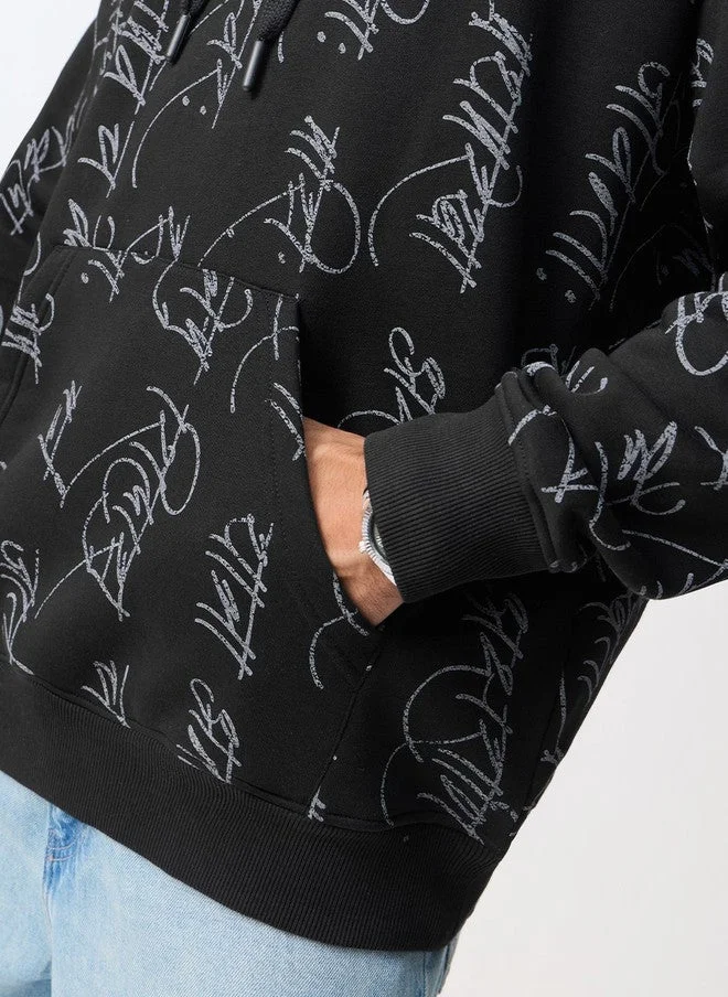 The Souled Store  The Souled Store Men Oversized Fit Printed Black Hoodie  | Best Price UAE