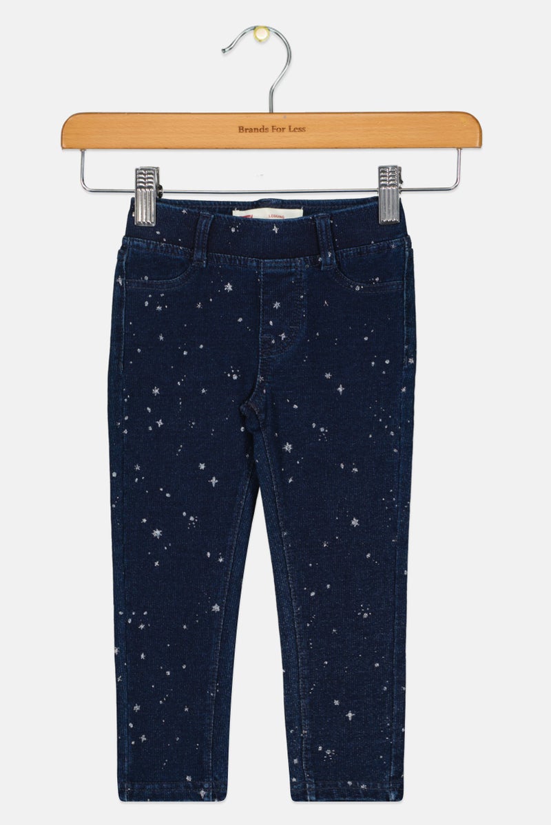 Levi's سروال ليغينغز بناتي للأطفال، مزخرف بالكامل، لون كحلي - Image 2