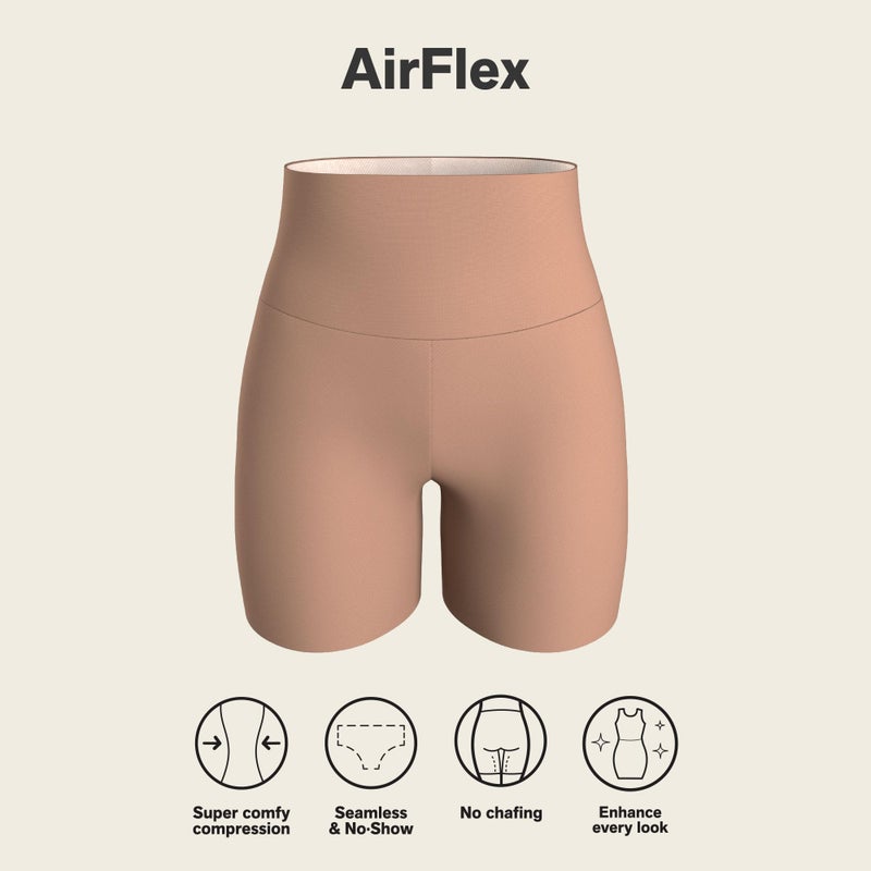 Leonisa Stay-in-Place Seamless Shaper Shorts for Women - High Waisted Shapewear Tummy Control - Anti-chafing Slip Shorts Brown - Image 4