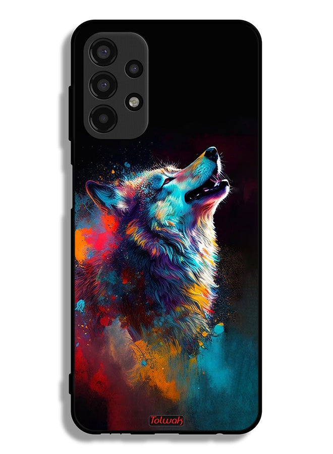 Tolwak Samsung Galaxy A13 4G Protective Case Cover Wolf Colorful Art - Image 1