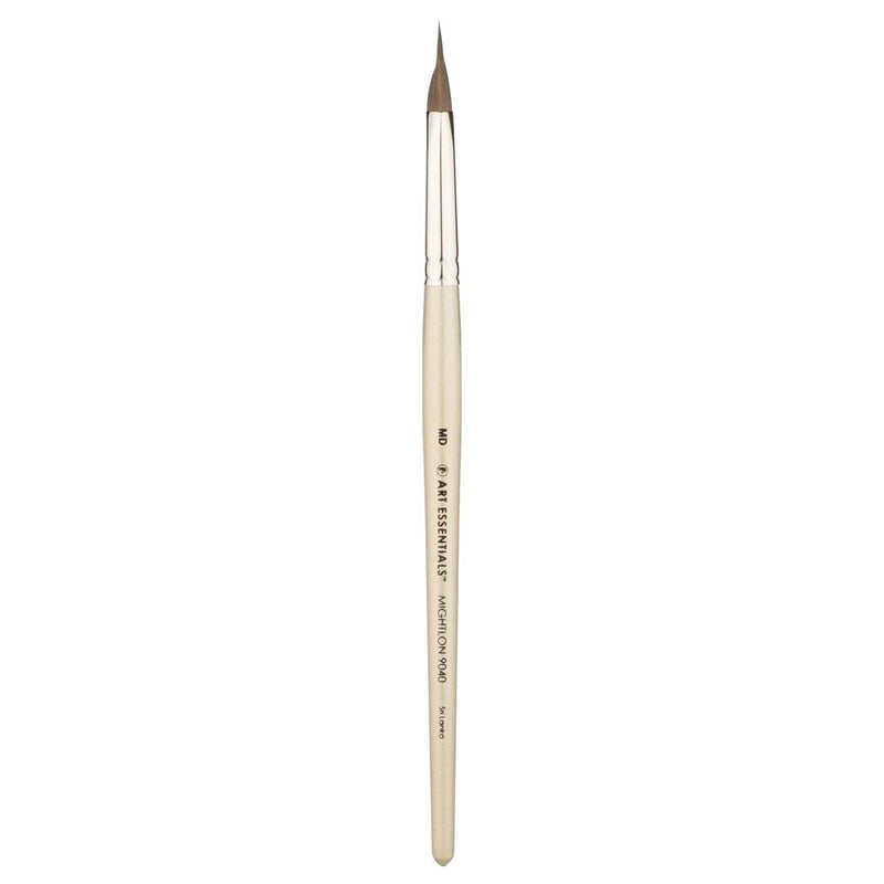 Art Essentials Art Essentials MIGHTLON Synthetic Hair Brush for Mixed Media Watercolour Acrylic Hobby Series 9040 Triangle PointedPetals Short Handle Size 10 MD with Great Colour Point Retention  - Image 1