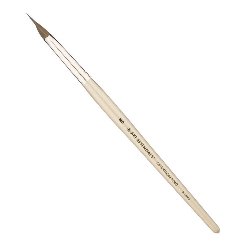 Art Essentials Art Essentials MIGHTLON Synthetic Hair Brush for Mixed Media Watercolour Acrylic Hobby Series 9040 Triangle PointedPetals Short Handle Size 10 MD with Great Colour Point Retention  - Image 4