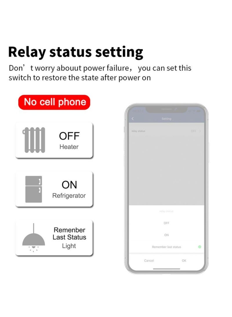 يان تي "قابس واي فاي 20 أمبير، مقابس ذكية مع برمجة توقيت، متوافق مع أليكسا وجوجل هوم، لون أبيض – 2 قطع" - Image 4