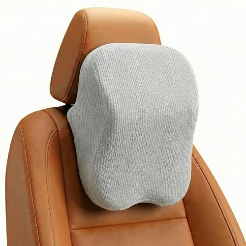 betterhood PosturePro Premium Car Neck Rest Pillow | Car Seat Headrest Pillow | Neck Support Cushion for Comfortable Rides | Memory Foam, Cotton Cover | Orthopedic, Ergonomic (Grey, Pack of 2) - Image 1
