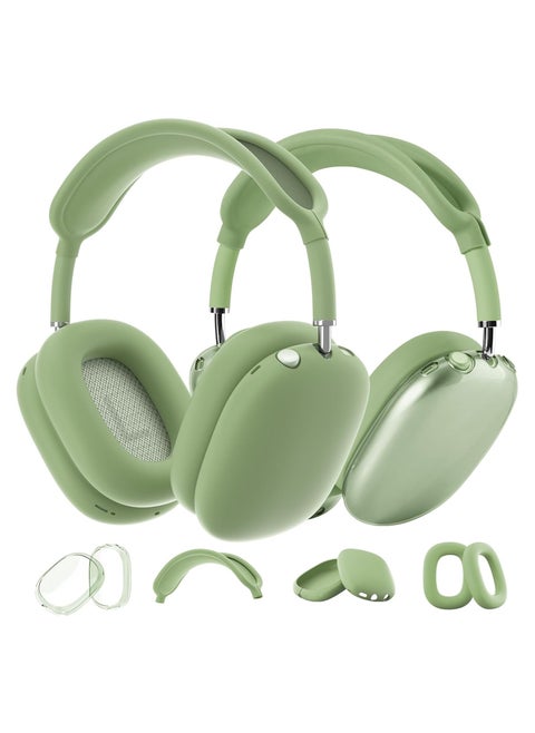 Suitable for Airpods Max Protective Cover Apple Max Earphone Shell Solid Color Silicone Soft Shell Earphone Cover Three-Piece Set