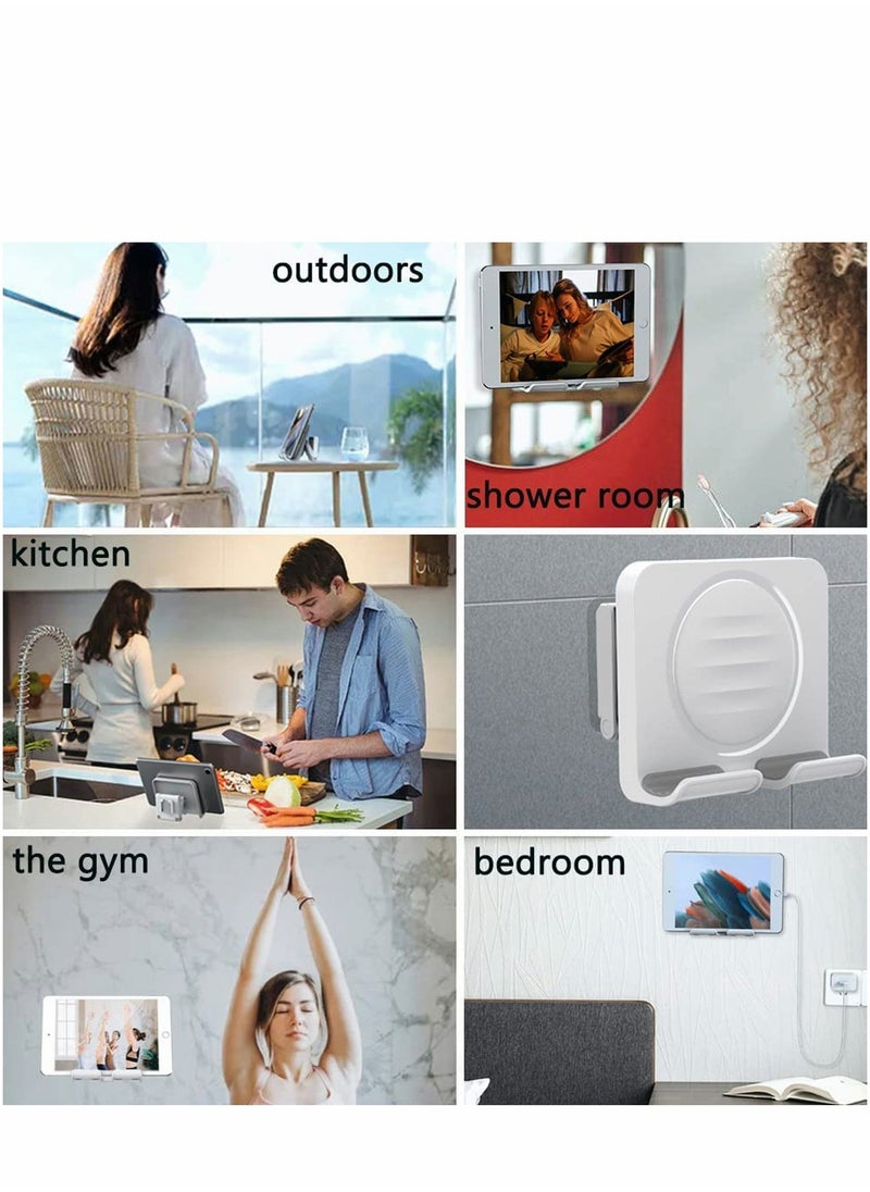 Excefore - Upgraded Tablet Wall Mount Phone Holder Removable,Self-Adhesive Mobile Cell iPad for Bed Bathroom Kitchen, Compatible with iPhone Galaxy Switch - Image 1