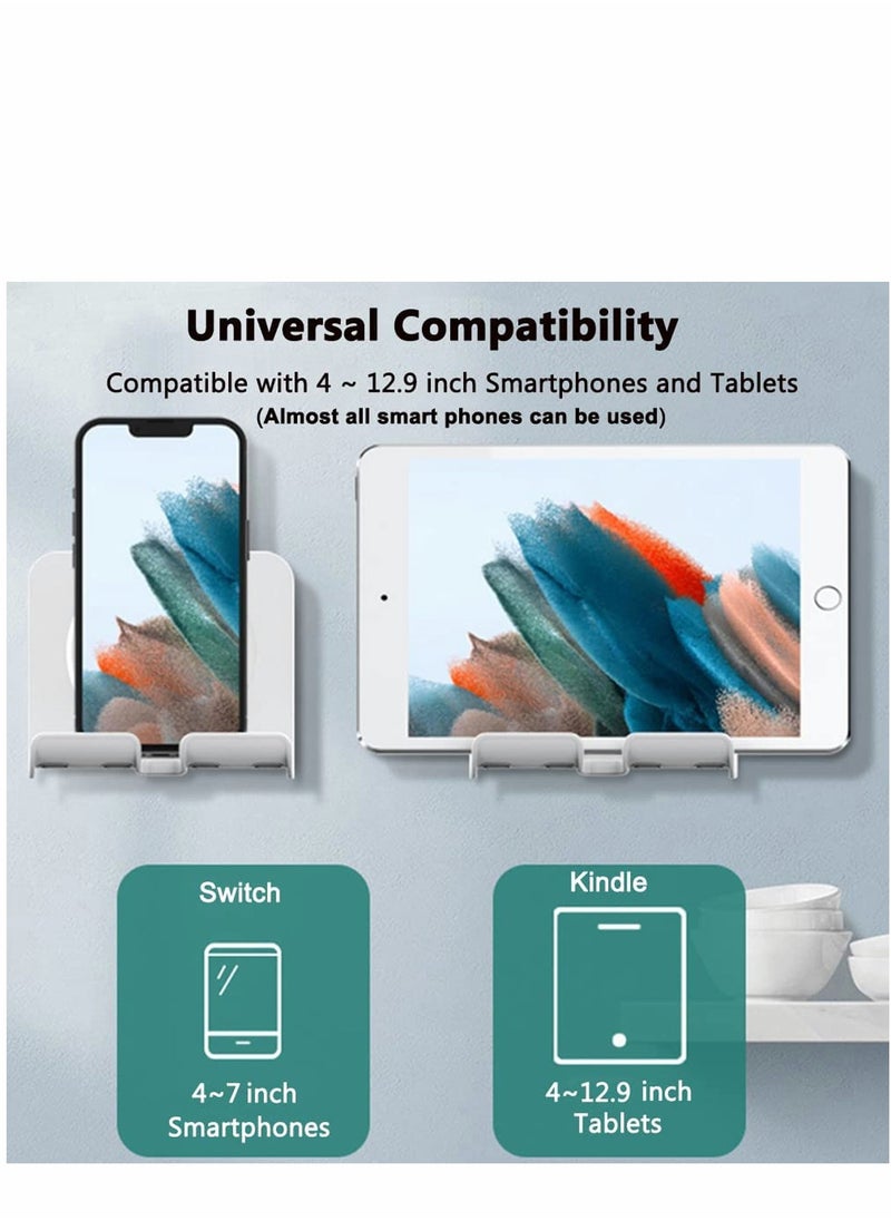 Excefore - Upgraded Tablet Wall Mount Phone Holder Removable,Self-Adhesive Mobile Cell iPad for Bed Bathroom Kitchen, Compatible with iPhone Galaxy Switch - Image 1