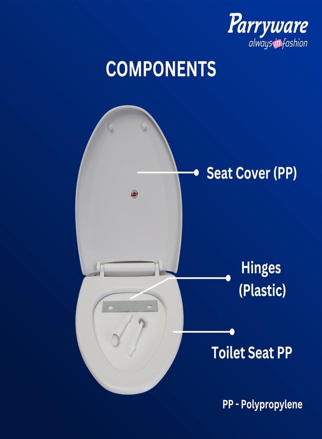 Parryware غطاء مقعد المرحاض باري وير كاسكيد إن إكس تي، إغلاق عادي | غطاء مقعد المرحاض من البولي بروبيلين | لأدوات الحمام | E82991C - Image 2