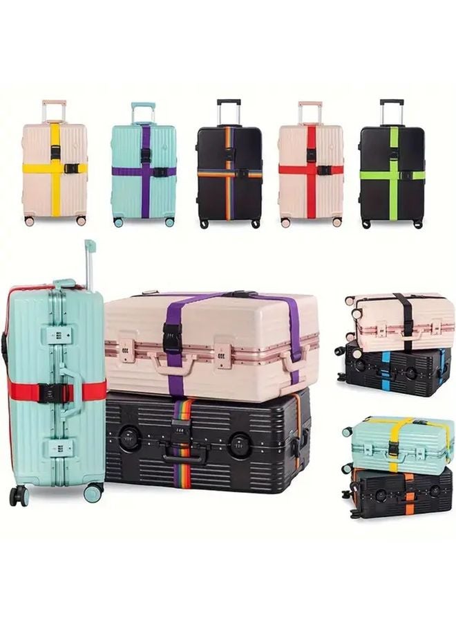 4Pcs Black Adjustable Heavy Duty Luggage Straps Anti Theft Security Belt Travel - Image 4