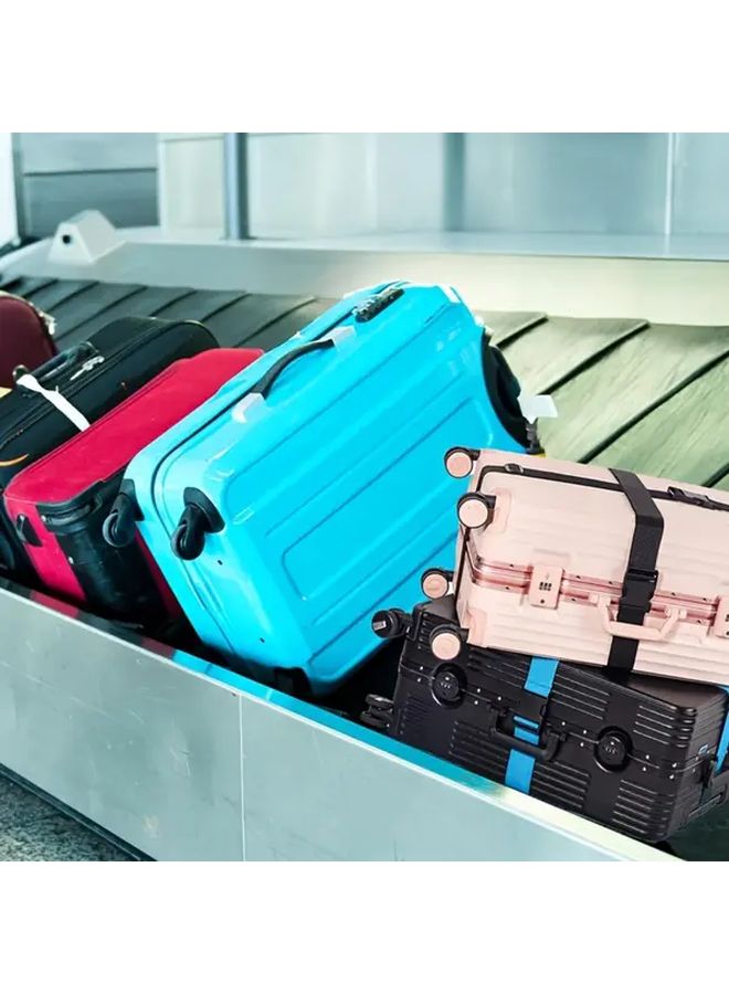 4Pcs Black Adjustable Heavy Duty Luggage Straps Anti Theft Security Belt Travel - Image 2