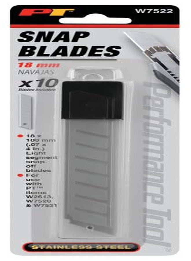بيرفورمانس تول أداة الأداء W7522، 10 قطع من شفرة المفاجئة من الفولاذ المقاوم للصدأ بديلة لقواطع الصناديق ومكشطات الأرضيات - Image 3
