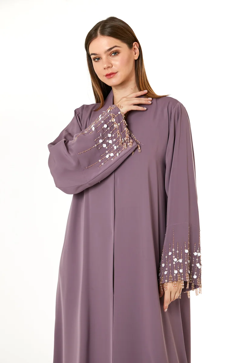 Moistreet  Embellished Open Front Abaya for Women | Best Price UAE