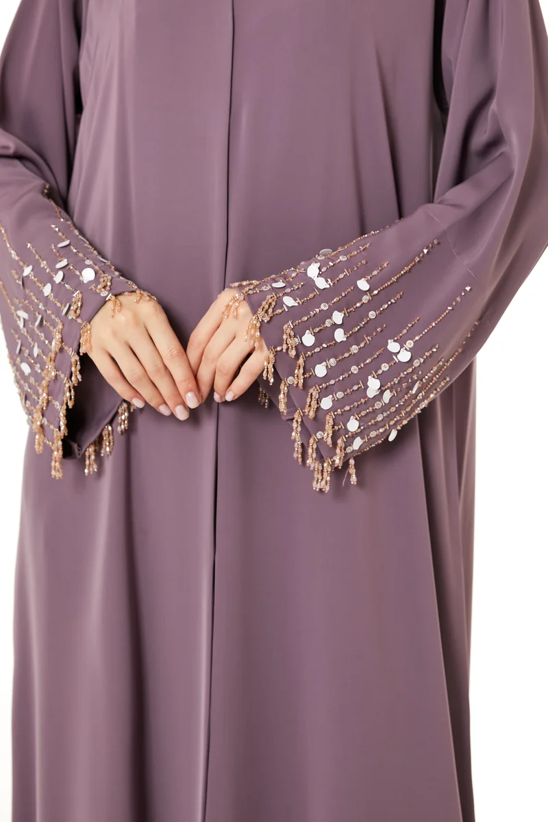 Moistreet  Embellished Open Front Abaya for Women | Best Price UAE