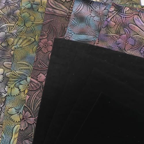 David accessories Flower Butterfly Bump Texture Faux Leather Sheet 7 Pcs 7.7" x 12.9" (20 cm x 33 cm) Assorted Colors for DIY Bags Wallet Glasses Cloth Craft Projects (A) - Image 3