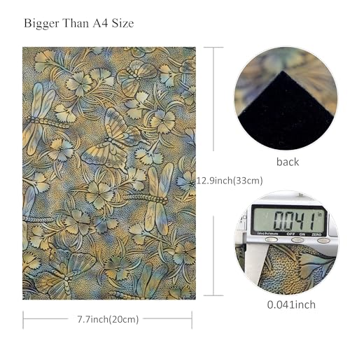 David accessories Flower Butterfly Bump Texture Faux Leather Sheet 7 Pcs 7.7" x 12.9" (20 cm x 33 cm) Assorted Colors for DIY Bags Wallet Glasses Cloth Craft Projects (A) - Image 4