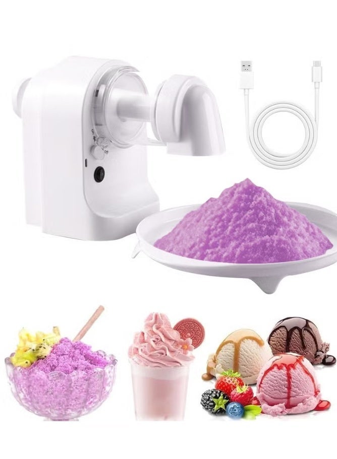 Rechargeable Electric Ice Crusher & Shaver for Home, Portable Cotton Ice Maker with 2 Ice Molds & a Large Smoothie Bowl - Image 1