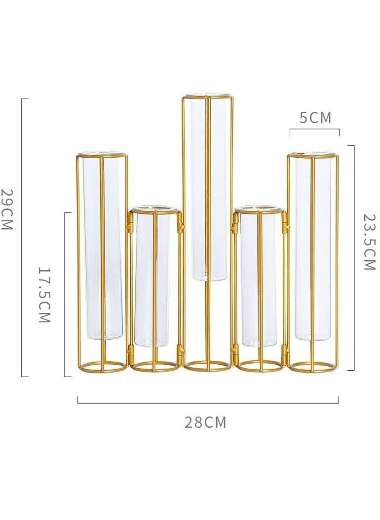 زهرية أنبوبية اختبار للزهور مزهرية زجاجية مع أرفف حامل معدني مجموعة مزهرية أنبوبية اختبار مائية من 5 مزهريات نباتية بإطار معدني مطلي بالذهب مجموعة مزهرية طاولة للديكور المنزلي - pzsku/ZDC45945CF1EFD2481779Z/45/_/1661256092/a0974742-6f45-47f0-9d0d-1ce2a93479e4