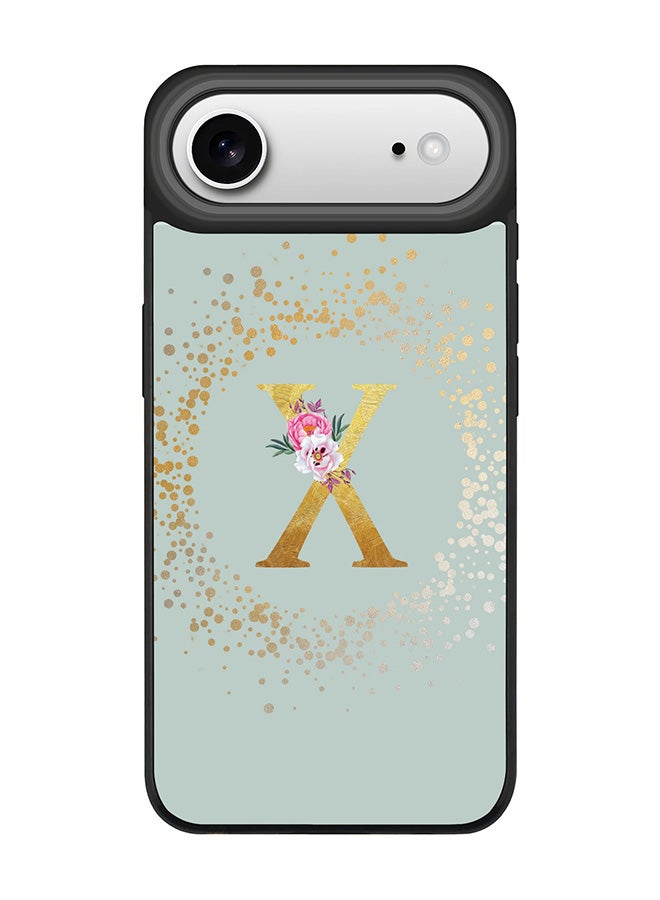 Stylizedd iPhone Air Case, [Compatible with MagSafe] Slim Magnetic cover Phone Case iPhone Air -Custom Monogram Floral - X  (Light Grey ) - Image 1