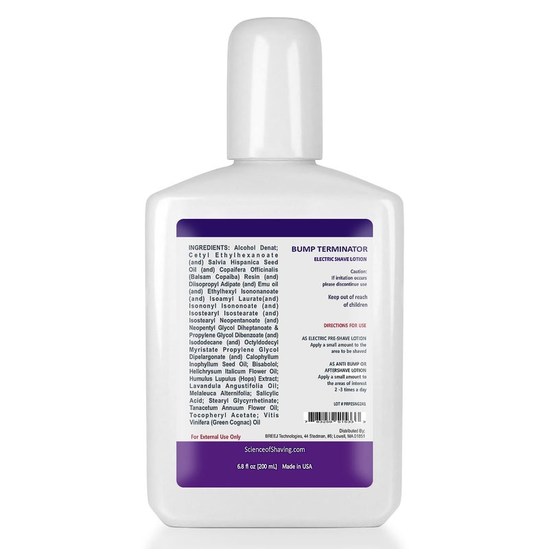 BREEJ Bump Terminator Pre Electric Shave and Anti Bump Aftershave Lotion | Razor Bumps and Ingrown Hair Treatment | After Shave Bump Treatment & Back Of Head Bumps Remover, 6.8 oz - Image 2