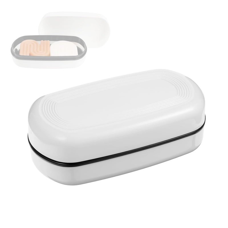 wome Shampoo Bar and Conditioner Holder Compatible with Kitsch: ABS Plastic Soap Dish with 9 Drainage Holes Mold-Resistant Travel Case & Bathroom Organizer for Solid Shampoo Bars (White) - Image 1