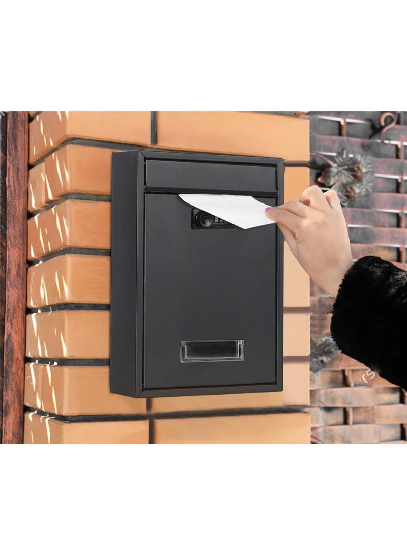 Jssmst Locking Mailbox Wall Mounted Vertical- Jssmst Mail Boxes with Combination Lock Large Capacity, 12.6 x 8.46 x 3.35 Inch, Black Matt - Image 5