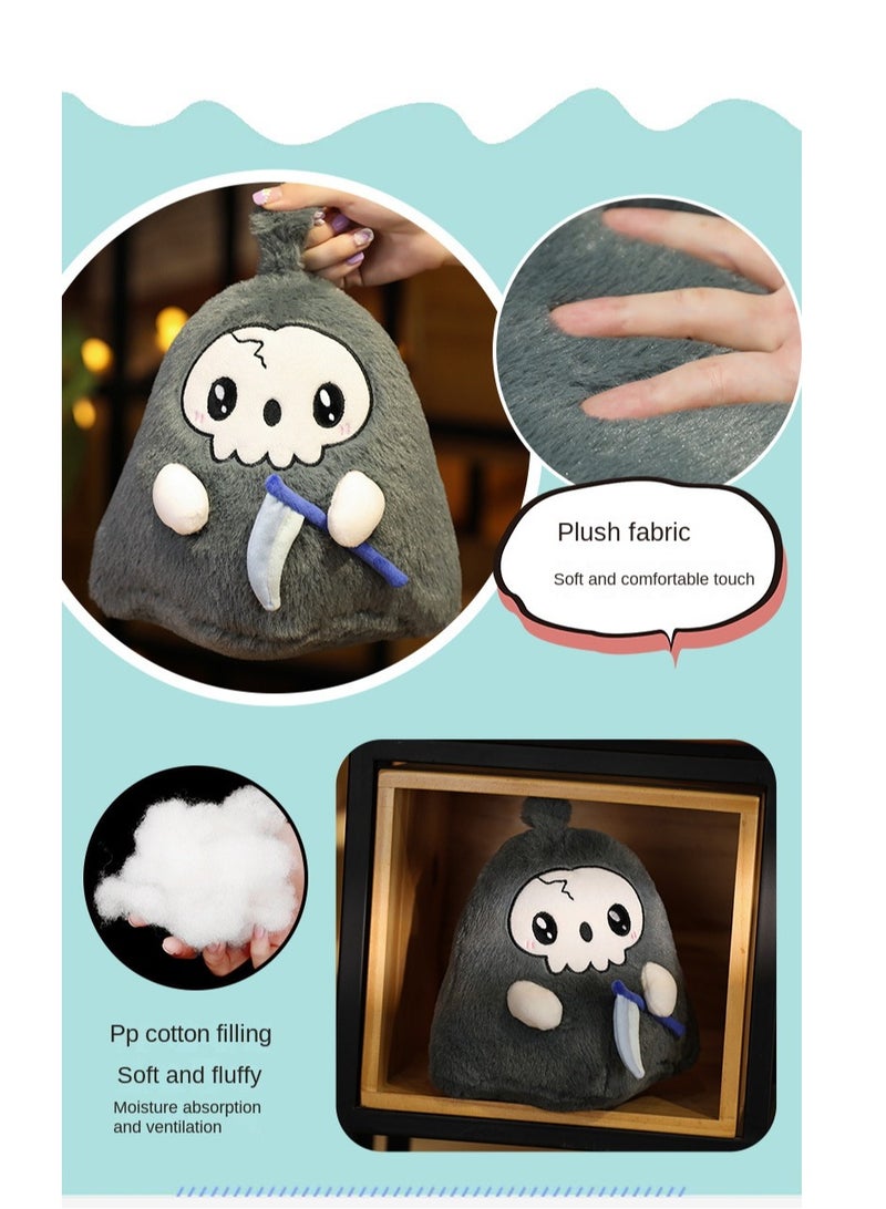 1-Piece Funny Holiday Party Doll Skull Head Sickle Death Throwing Pillow Plush Toy Company Activity Gift - Image 3