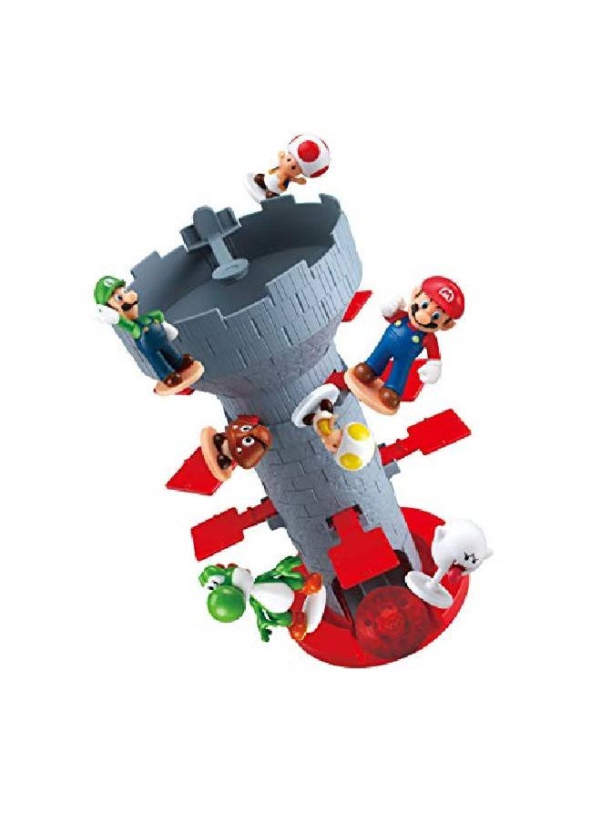Epoch - Games Super Mario Blow Up Shaky Tower Balancing Game Tabletop Skill And Action Game With Collectible Super Mario Action Figures - Image 1