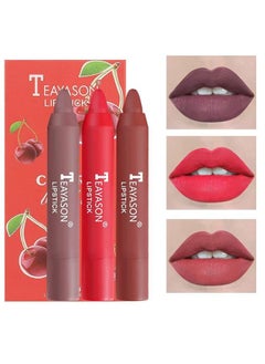 TEAYASON 3PCS Nude Lipstick Set Matte Lip Stick Waterproof Long Lasting Lipstick Non Stick Cup Velvet Lip Gloss Lip Stain Professional Lip Makeup Matte Lipstick Set C  - Image 1