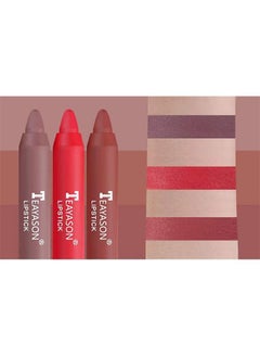 TEAYASON 3PCS Nude Lipstick Set Matte Lip Stick Waterproof Long Lasting Lipstick Non Stick Cup Velvet Lip Gloss Lip Stain Professional Lip Makeup Matte Lipstick Set C  - Image 3