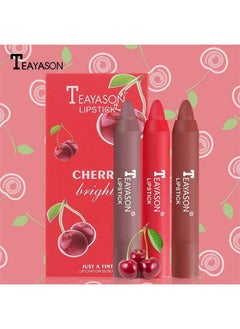 TEAYASON 3PCS Nude Lipstick Set Matte Lip Stick Waterproof Long Lasting Lipstick Non Stick Cup Velvet Lip Gloss Lip Stain Professional Lip Makeup Matte Lipstick Set C  - Image 2