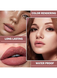 TEAYASON 3PCS Nude Lipstick Set Matte Lip Stick Waterproof Long Lasting Lipstick Non Stick Cup Velvet Lip Gloss Lip Stain Professional Lip Makeup Matte Lipstick Set C  - Image 5