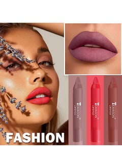 TEAYASON 3PCS Nude Lipstick Set Matte Lip Stick Waterproof Long Lasting Lipstick Non Stick Cup Velvet Lip Gloss Lip Stain Professional Lip Makeup Matte Lipstick Set C  - Image 4
