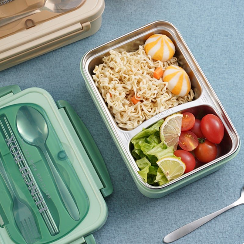 Leakproof Lunch Box: Blue 1-Compartment Premium Food Grade Container - Snap-Lock Lid With Chopsticks And Spoon, Microwave Safe For School, Office, Travel, Home, Outdoors - Image 2
