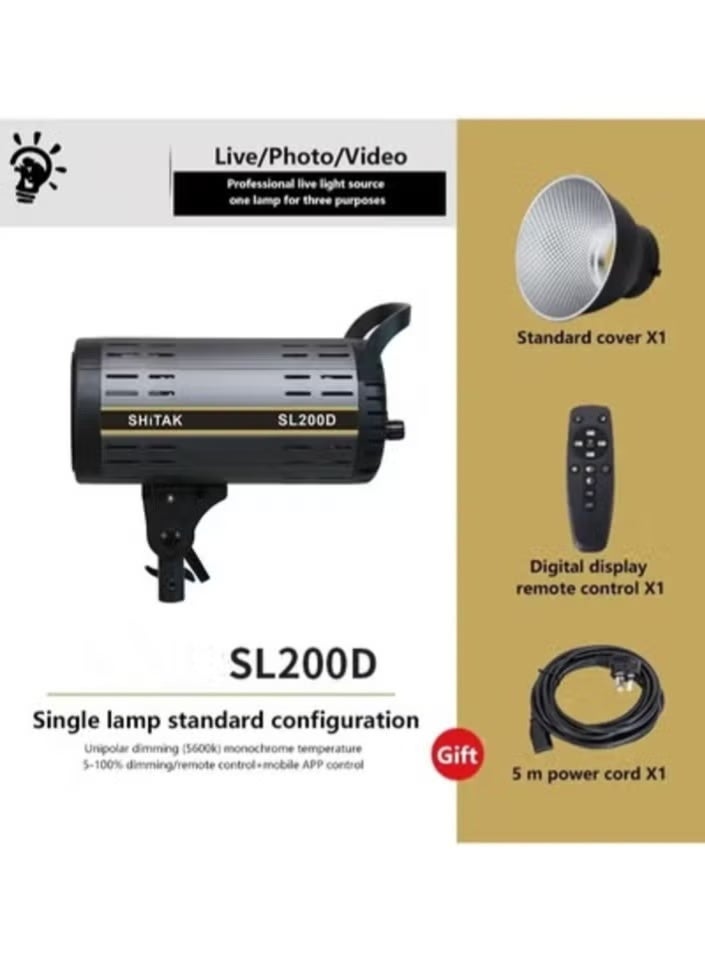 Shitak SL200D LED Photography Light 5600K Professional Photo Studio Spotlight Photography Lighting Bowens Mount - Image 1
