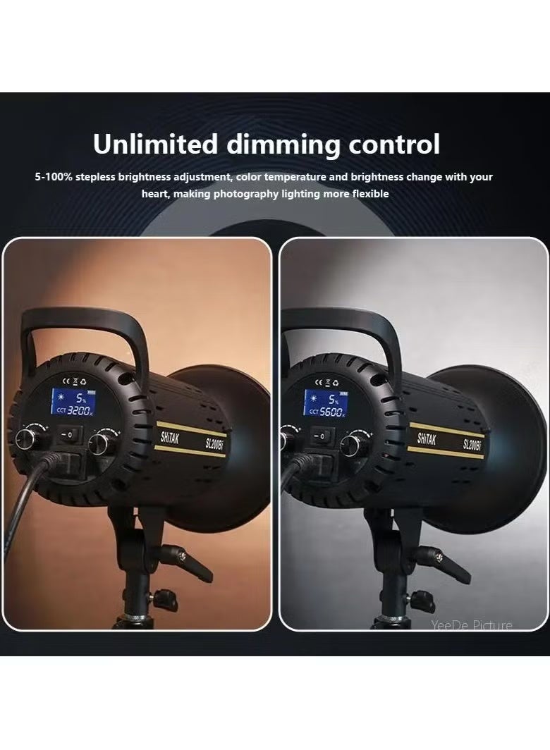 Shitak SL200D LED Photography Light 5600K Professional Photo Studio Spotlight Photography Lighting Bowens Mount - Image 2