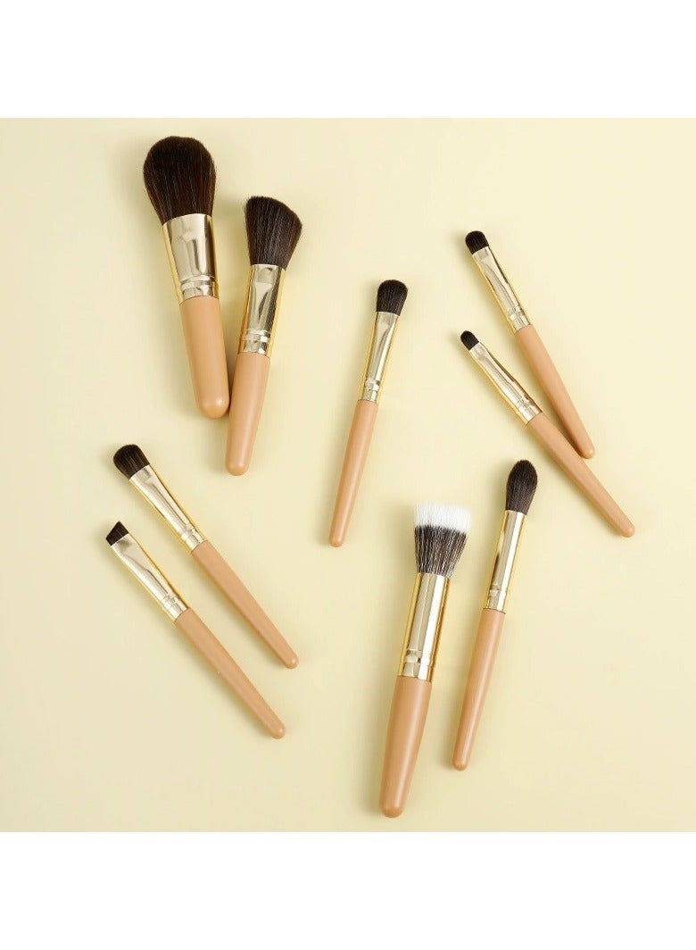 عام مجموعة فرش مكياج صغيرة من 9 قطع للمبتدئين، فرشاة تحديد البودرة السائبة [فرشاة صغيرة عارية من 9 قطع] - Image 2