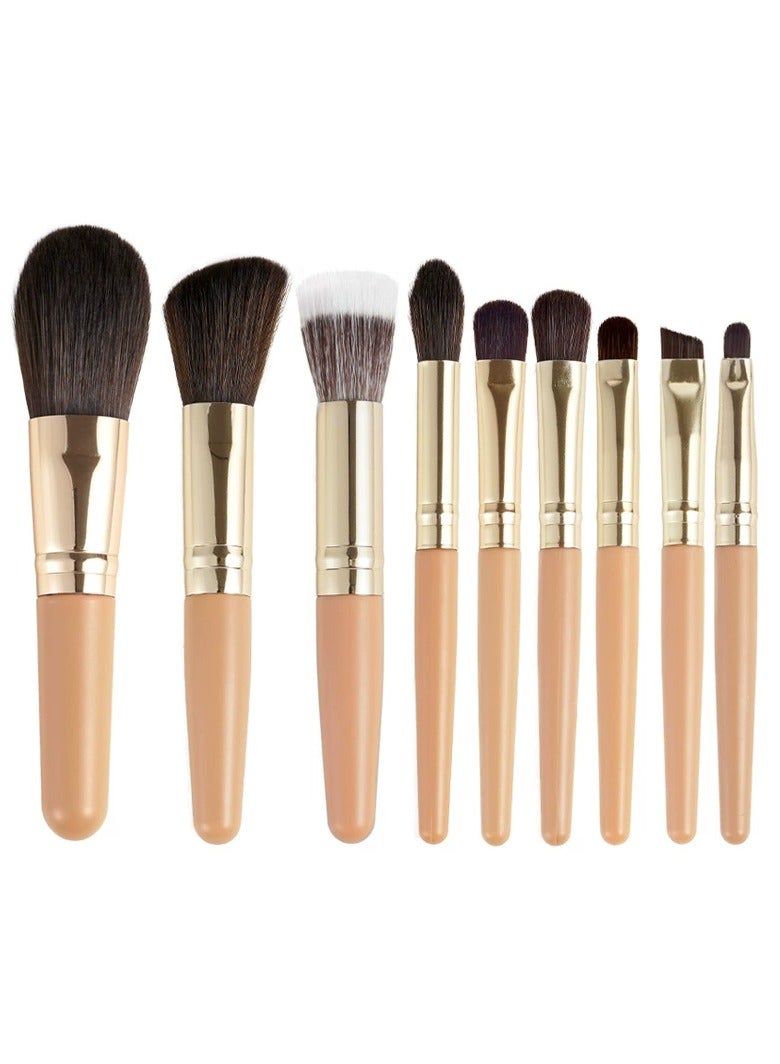 عام مجموعة فرش مكياج صغيرة من 9 قطع للمبتدئين، فرشاة تحديد البودرة السائبة [فرشاة صغيرة عارية من 9 قطع] - Image 1