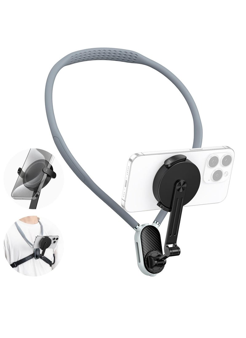 ELTRAZONE Magnetic Neck Phone Holder – Hands-Free Adjustable POV Camera Mount for Running, Vlogging, Cycling & Cooking – Universal Clip for Phones & Action Cameras (GoPro/SJ2000 Compatible) – Lightweight, Waterproof, Secure Grip - Image 1