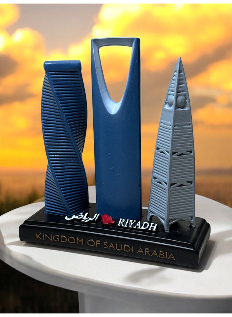 Riyadh City Model Small Souvenir 3 Buildings (Kingdom Tower, Faisaliyah Tower, Majdoul Tower) - Image 1